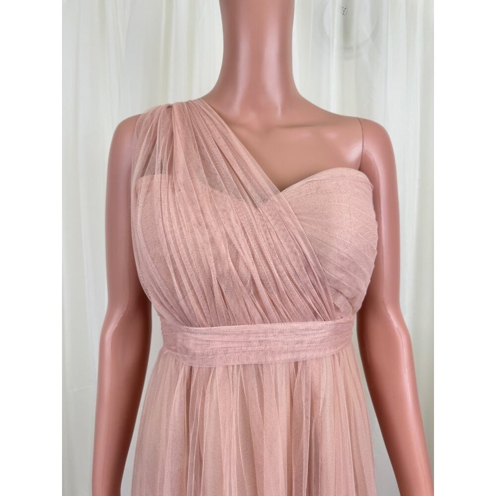 Jenny Woo Annabelle Convertible Chiffon Tulle Bridesmaid Dress Peach Size 4 - Picture 6 of 17